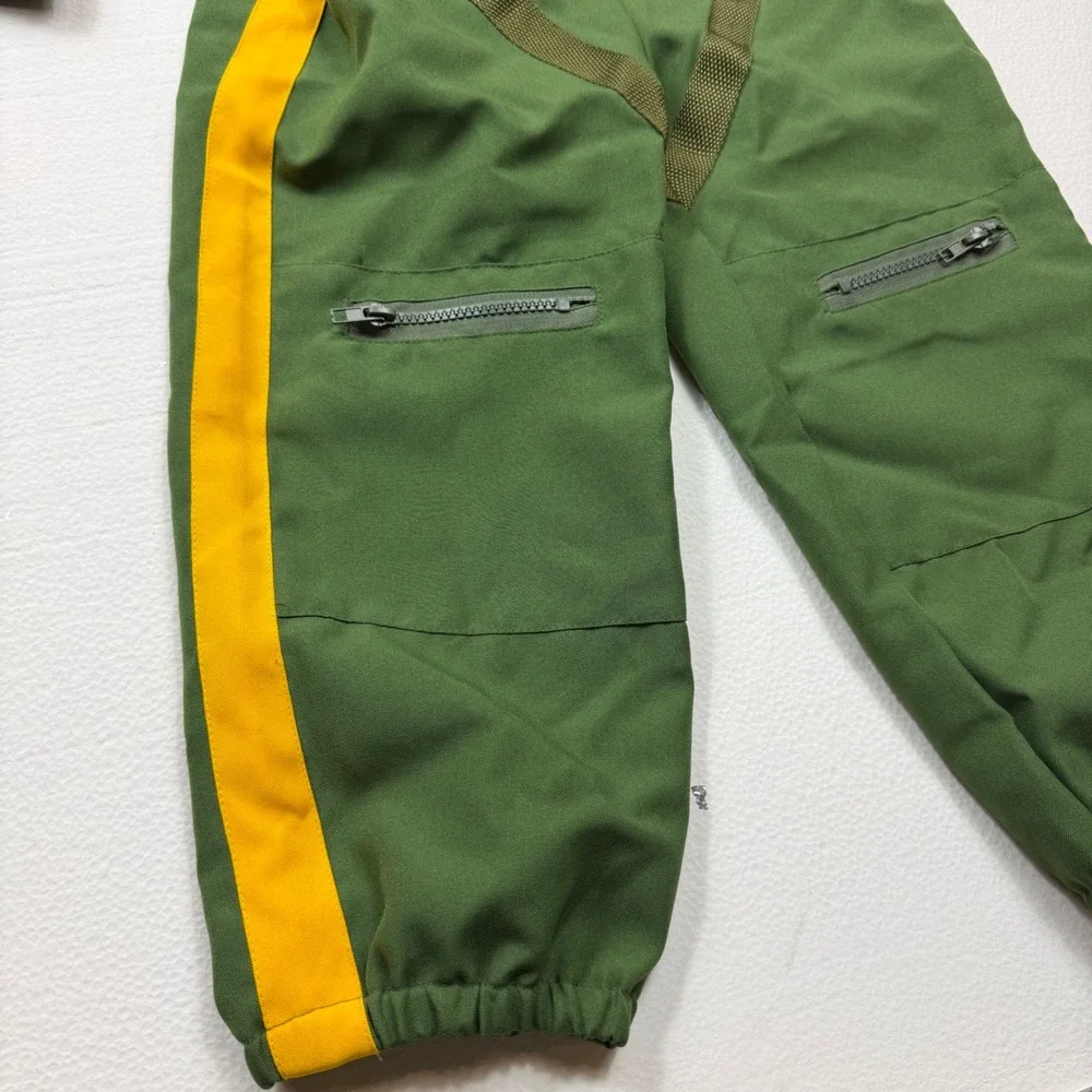 Authentic Kids Pilot Flight Suit Costume Green Aerial Division Boys Small 5/6
